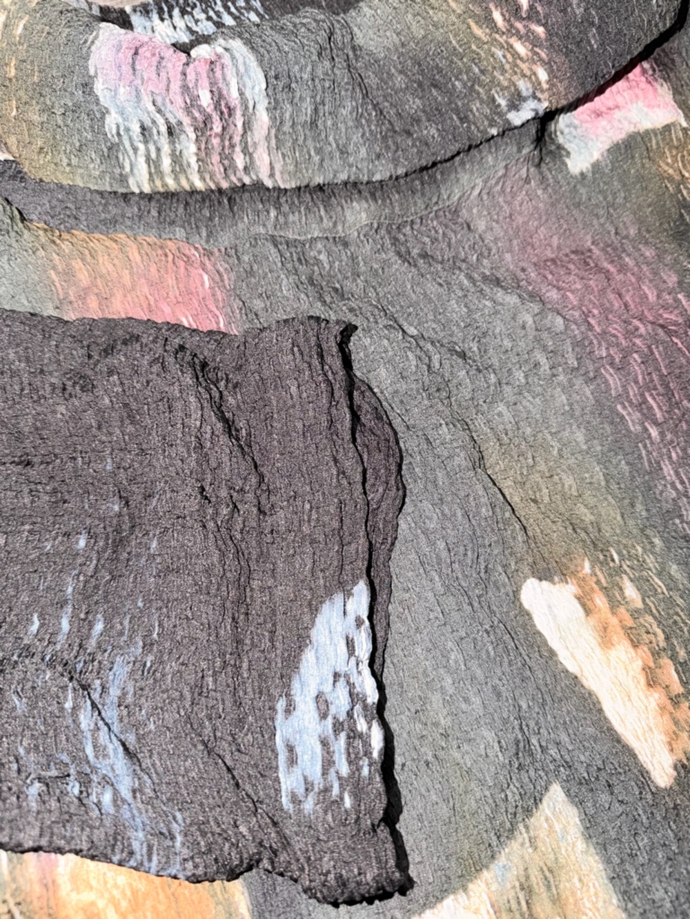 Women’s Gray Abstract Brushstroke Cowl Neck Top - Picture 5 of 8
